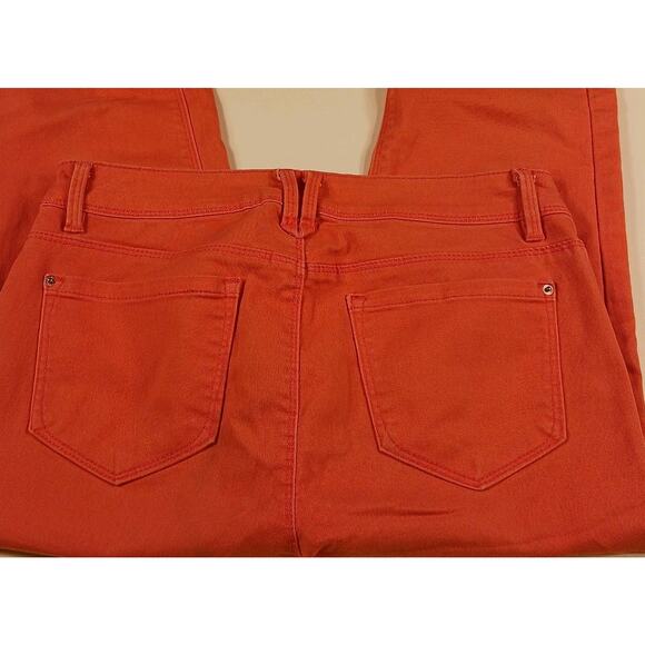 Curve Appeal Capri Jeans Women's Size 6 Coral Straight Mid Rise Cotton Blend EUC - Picture 7 of 16